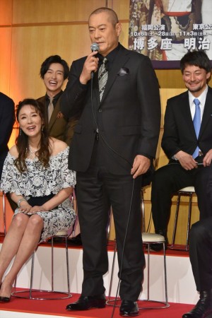 日本テレビ開局65年記念舞台『魔界転生』製作発表会見に出席した松平健