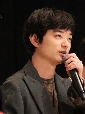 映画『パンク侍、斬られて候』初日舞台挨拶に登壇した染谷将太