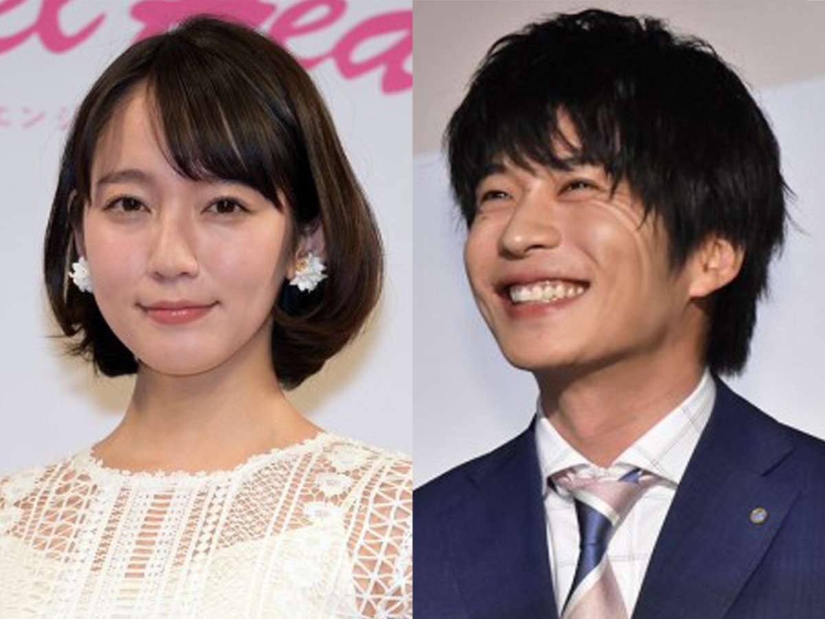 そろって“どーじょくん”ポーズを披露した吉岡里帆&田中圭