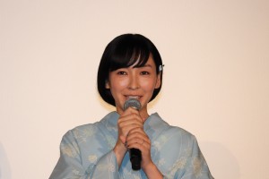 映画『未来のミライ』初日舞台挨拶に登壇した麻生久美子