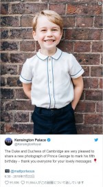 【写真】英ジョージ王子、5歳の誕生日公式写真に「エリザベス女王に似てる」の声