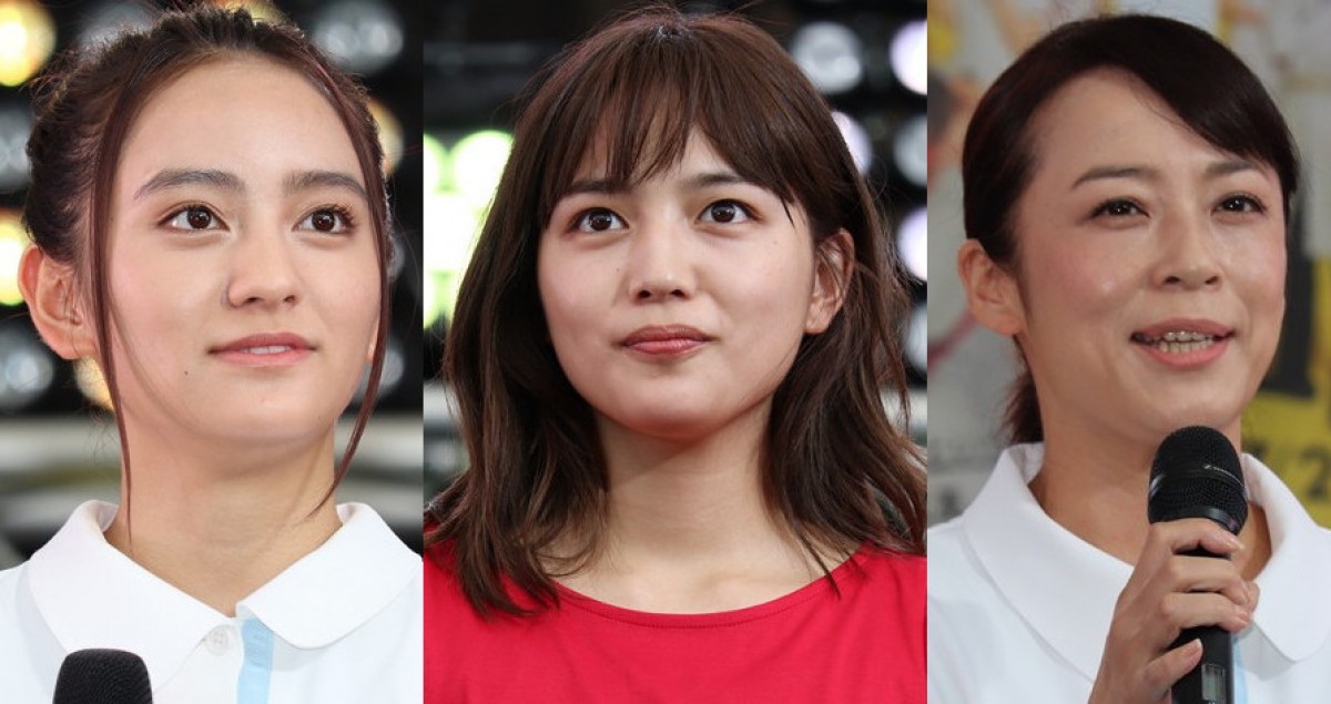 『ヒモメン』に出演する(左から)岡田結実、川口春奈、佐藤仁美