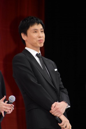 『検察側の罪人』完成披露試写会に登壇した大倉孝二