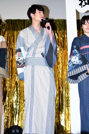 『銀魂2 掟は破るためにこそある』完成披露試写会に登壇した岡田将生