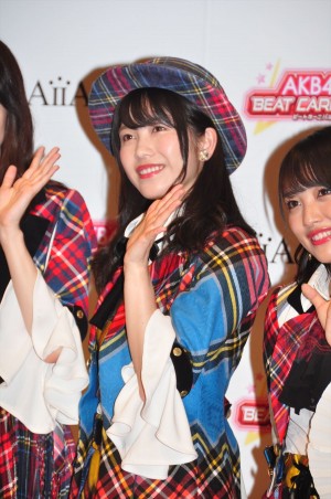 アイア AKB48を起用した新作ゲームお披露目記者会見に登場した横山由依