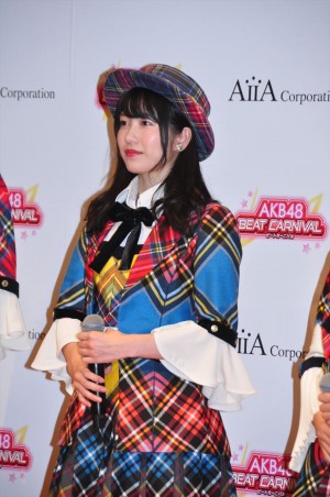 アイア AKB48を起用した新作ゲームお披露目記者会見に登場した横山由依