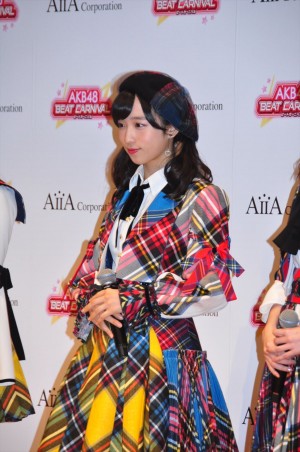 アイア AKB48を起用した新作ゲームお披露目記者会見に登場した小栗有以