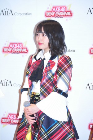 アイア AKB48を起用した新作ゲームお披露目記者会見に登場した向井地美音