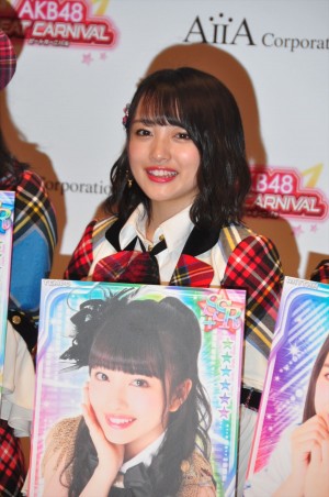 アイア AKB48を起用した新作ゲームお披露目記者会見に登場した向井地美音