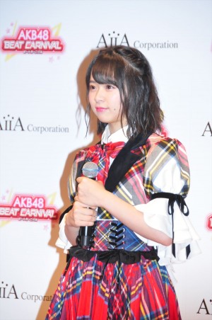 アイア AKB48を起用した新作ゲームお披露目記者会見に登場した倉野尾成美