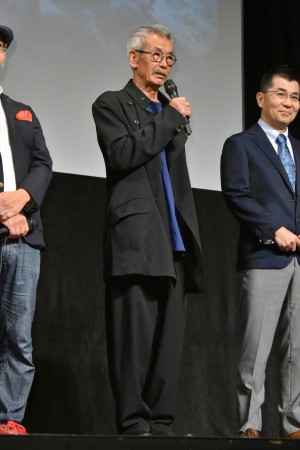 『ちいさな英雄―カニとタマゴと透明人間―』完成披露プレミア試写会イベントに登場した田中泯