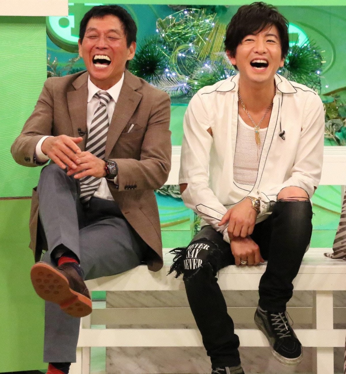 （左から）『ホンマでっか！？TV』に出演する明石家さんまと木村拓哉