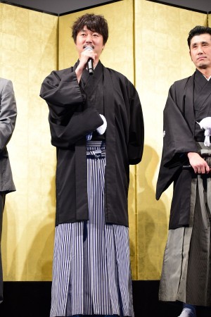 『泣き虫しょったんの奇跡』公開直前試写会舞台挨拶に登壇した新井浩文