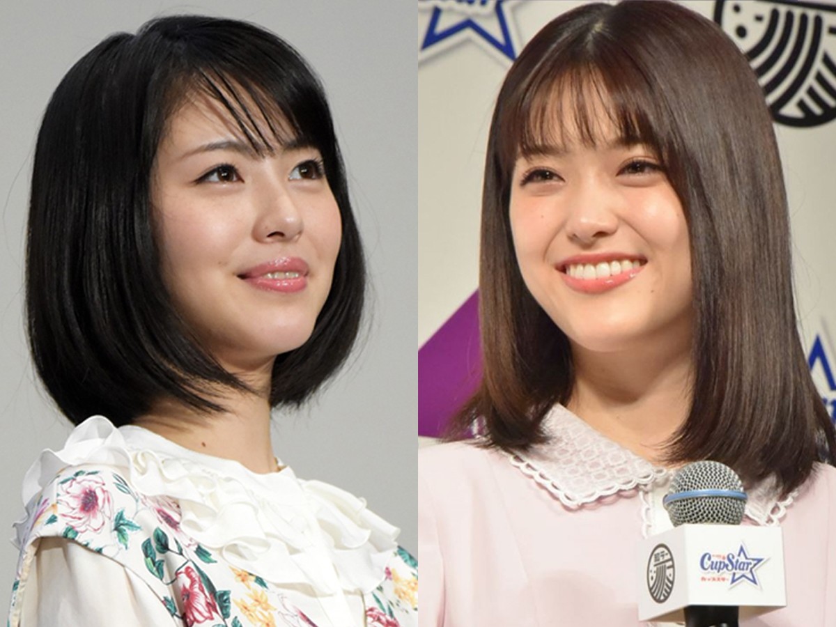 (左から)浜辺美波、松村沙友理