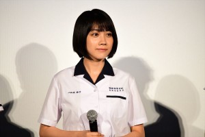 映画『あの頃、君を追いかけた』完成披露試写会に登壇した松本穂香