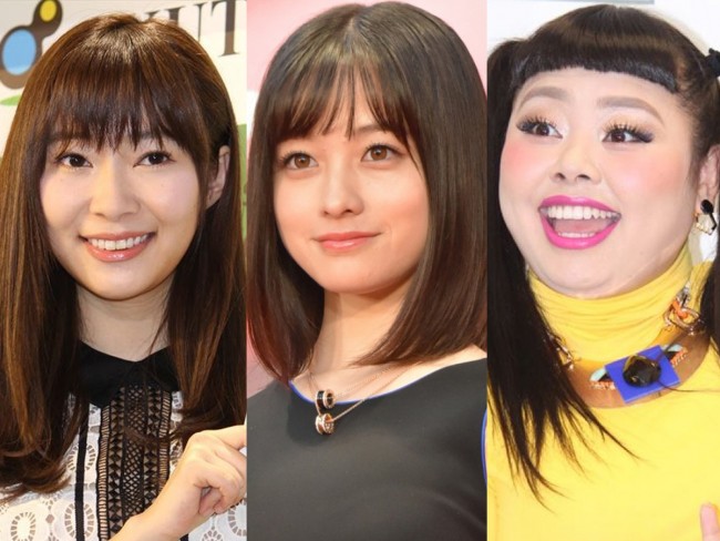 （左から）指原莉乃、橋本環奈、渡辺直美