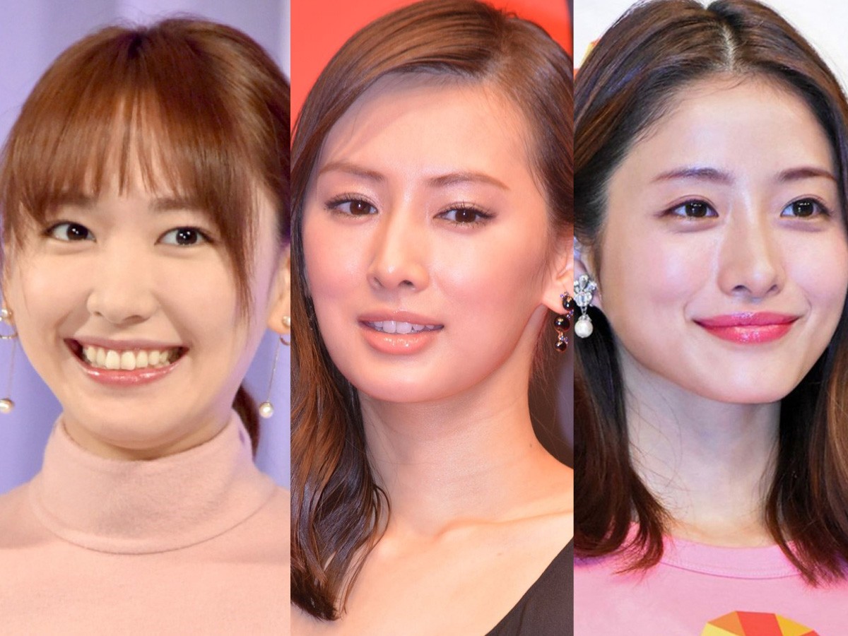 （左から）新垣結衣、北川景子、石原さとみ