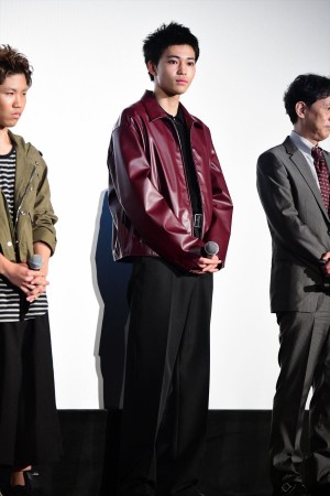 映画『あの頃、君を追いかけた』初日舞台挨拶に登壇した中田圭祐