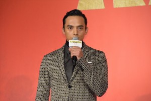 映画『キングダム』製作報告会見に登壇した満島真之介