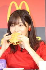 マクドナルド「新!新!新?レギュラー」キャンペーン発表会に出席した指原莉乃