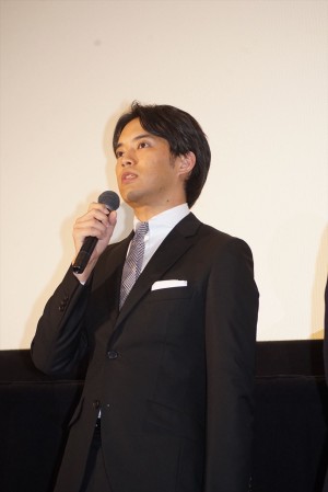 映画『栞』完成披露舞台挨拶に登壇した三浦貴大