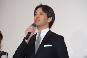 映画『栞』完成披露舞台挨拶に登壇した三浦貴大