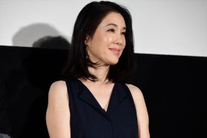 映画『かぞくいろ‐RAILWAYS わたしたちの出発‐』完成披露試写会に登壇した筒井真理子