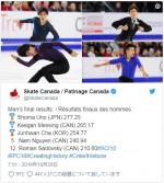 ※「スケートカナダ」公式ツイッター