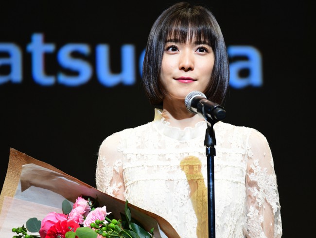  第31回東京国際映画祭クロージング上映前イベントに登壇した松岡茉優