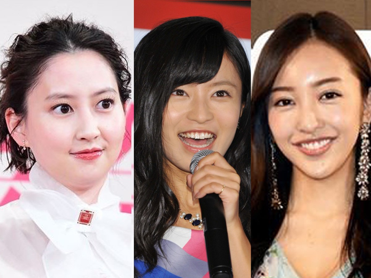 （左から）河北麻友子、小島瑠璃子、板野友美