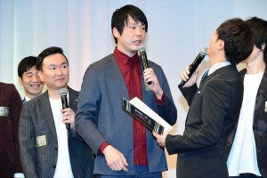「M‐1グランプリ2018」決勝進出者発表会見に登場したかまいたち
