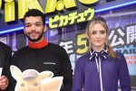 映画『名探偵ピカチュウ』製作報告会見にて、ジャスティス・スミスとキャスリン・ニュートン