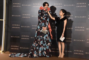 「BVLGARI AVRORA AWARDS 2018」ゴールデンカーペットセレモニーに登場した森星