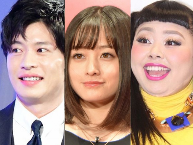 (左から)田中圭、橋本環奈、渡辺直美