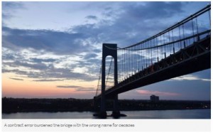 設後50年でやっと正しいスペルに！ NYの橋に刻まれた橋の名前を修正