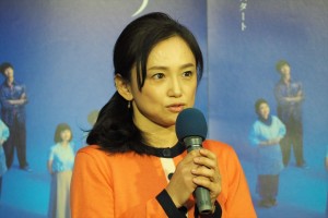 土曜ドラマ『みかづき』試写会に登場した永作博美