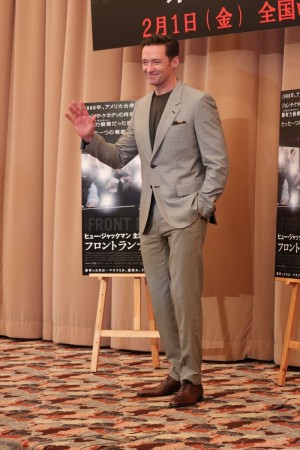 映画『フロントランナー』日本記者クラブ記者会見に登壇したヒュー・ジャックマン