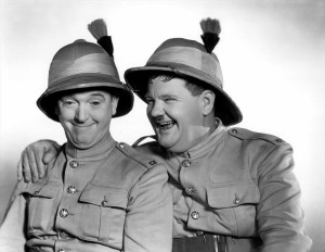 （左から）スタン・ローレル、オリヴァー・ハーディ