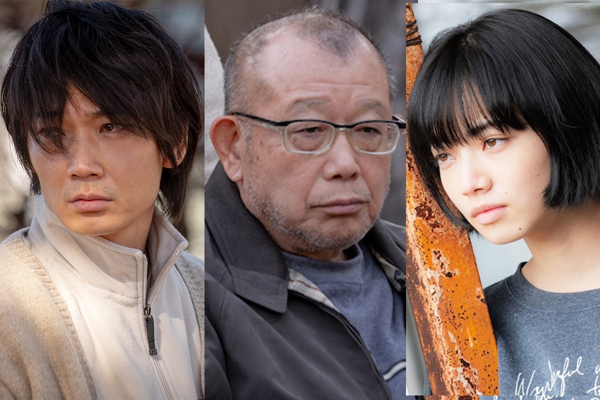映画『閉鎖病棟(仮)』に出演する(左から)綾野剛、笑福亭鶴瓶、小松菜奈