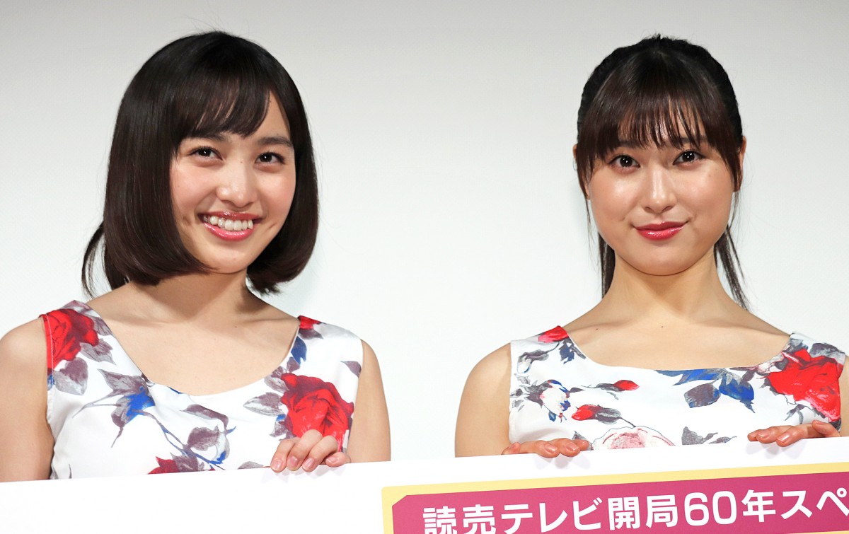 (左から)読売テレビ開局60年スペシャルドラマ『約束のステージ~時を駆けるふたりの歌~』完成披露試写会・トークイベントに登場した百田夏菜子、土屋太鳳