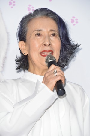 映画『ねことじいちゃん』初日舞台挨拶に登場した銀粉蝶