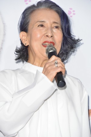 映画『ねことじいちゃん』初日舞台挨拶に登場した銀粉蝶