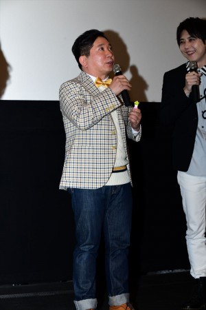 『映画プリキュアミラクルユニバース』完成披露イベントに登壇した田中裕二