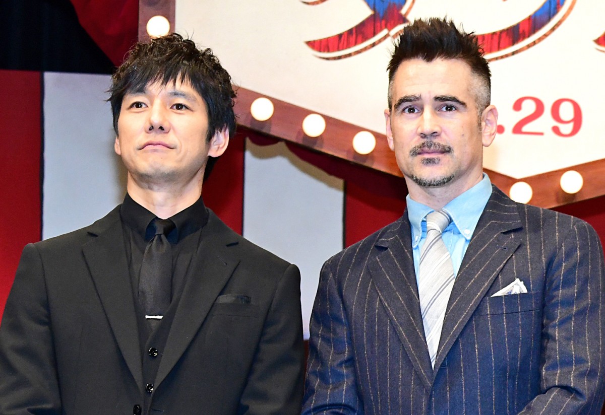 （左から）『ダンボ』ジャパンプレミアイベントに登場した西島秀俊、コリン・ファレル