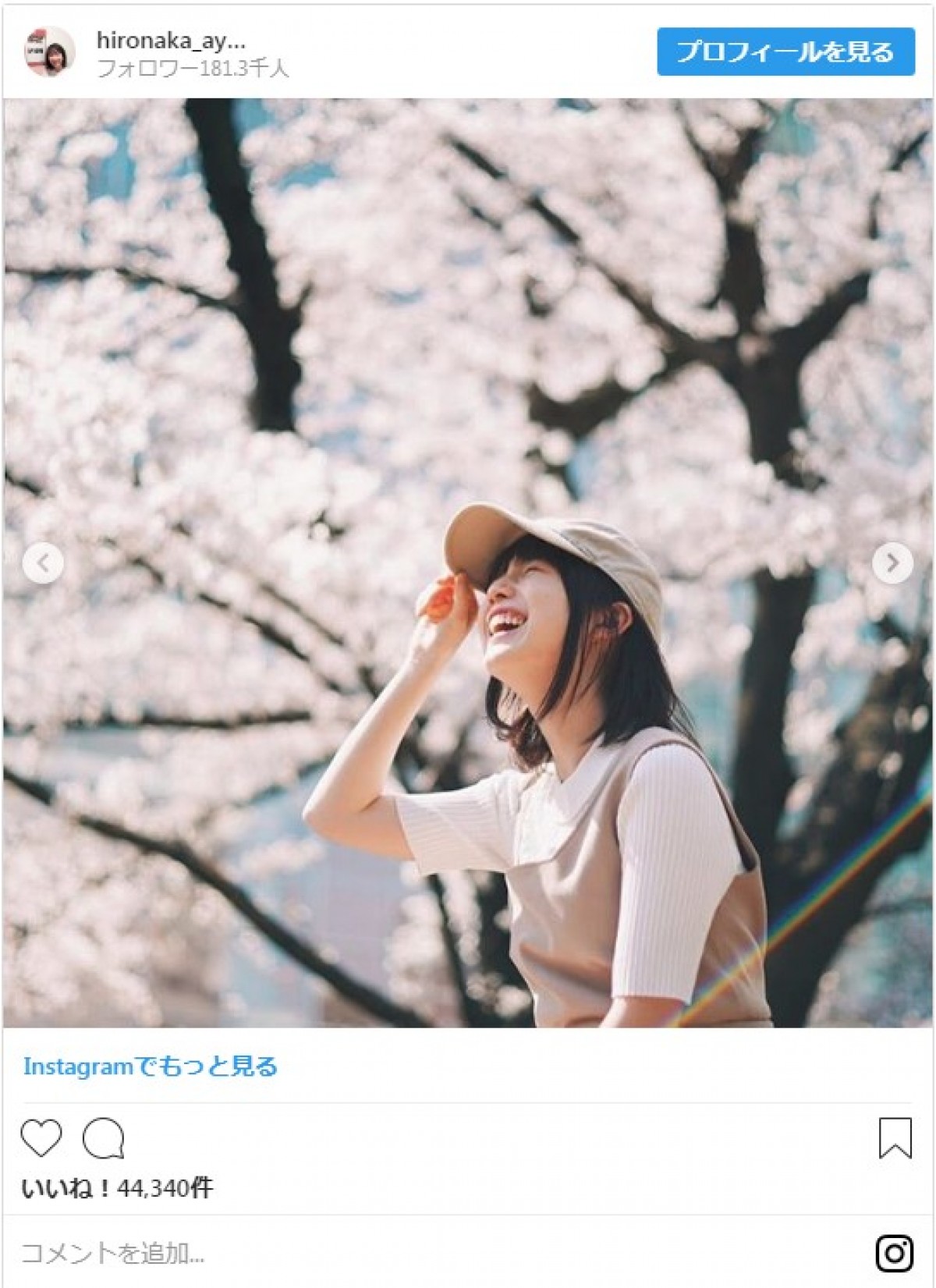 “サクラ×美女”佐々木希、弘中アナ、平祐奈らの美しいお花見ショットに反響