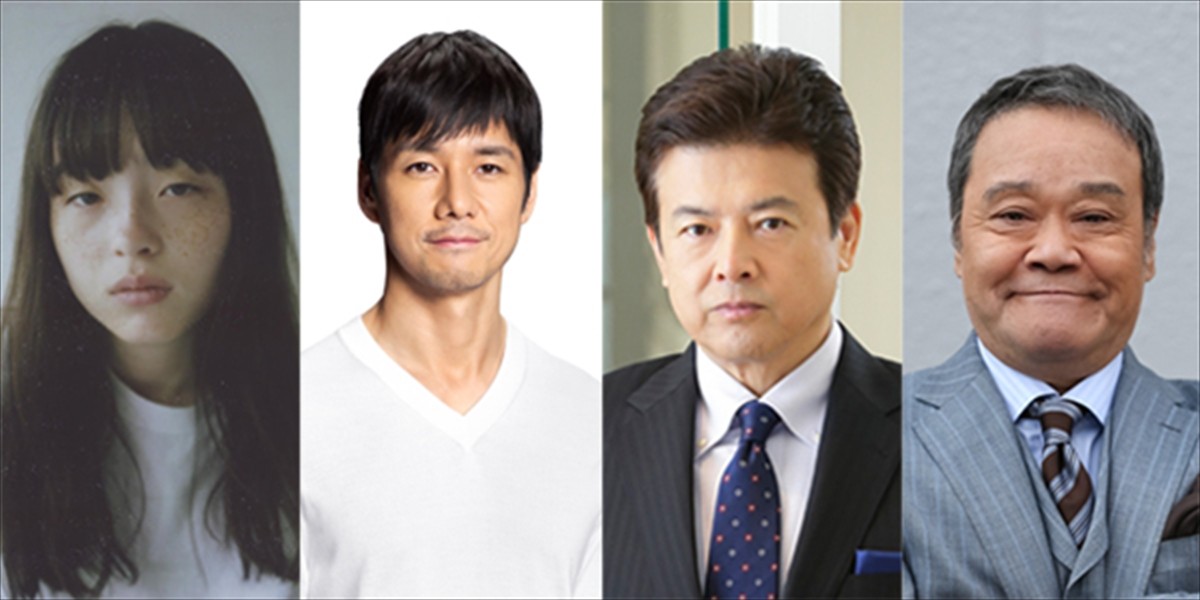 映画『風の電話』に出演する(左から)モトーラ世理奈、西島秀俊、三浦友和、西田敏行