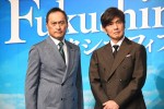 映画『Fukushima 50』クランクアップ記者会見に出席した（左から）渡辺謙、佐藤浩市