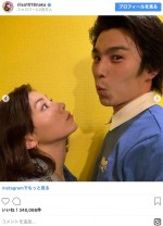 仲里依紗＆中尾明慶、ラブラブショット！　※「仲里依紗」インスタグラム