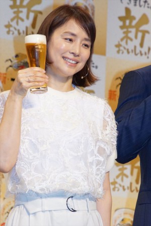 新おいしい！新・一番搾り完成体験会に登場した石田ゆり子
