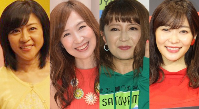 平成のバラエティー番組を彩った（左から）松本明子、森口博子、矢口真里、指原莉乃